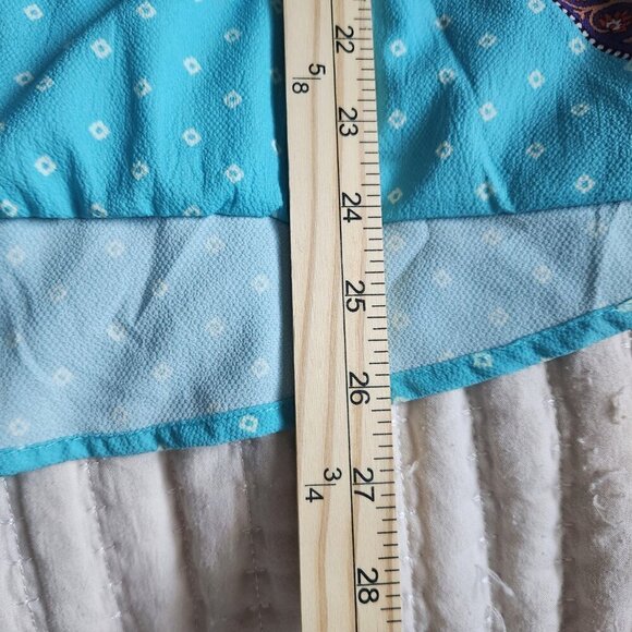 Umgee Short Sleeve Blue Floral Print Blouse Sz Small - Picture 8 of 9